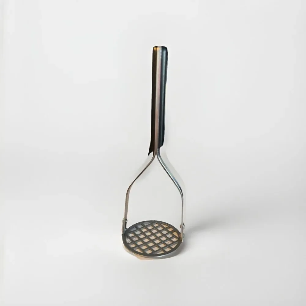Flint Arrowhead Potato Masher Stainless Steel USA Black Handle Vintage‎